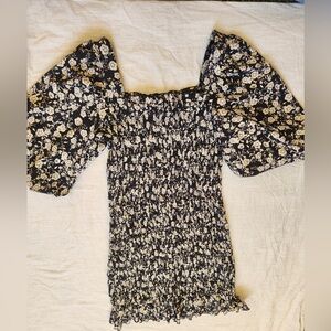 &Merci printed dress puff sleeve